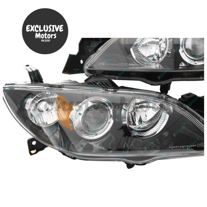 LH + RH Headlights Pair for Mazda 3 BK (2003-2009) 4-Door Sedan - Left and Right Set