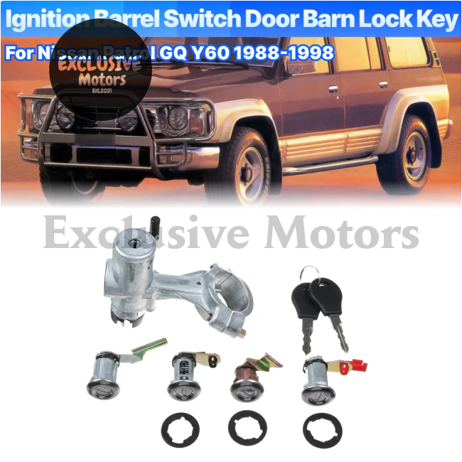 Ignition Barrel Set W Door Locks & Key For Nissan Patrol Gq Y60 (1988-1998)