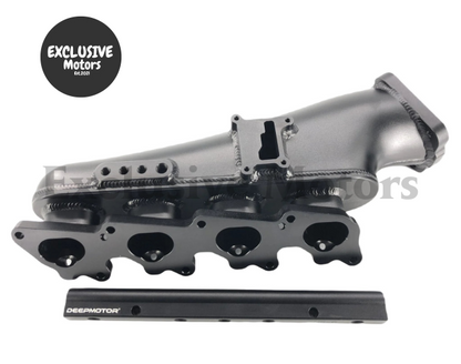 Intake Manifold with 76mm Throttle Body and Fuel Rails (Black) for Nissan S13 SR20DET