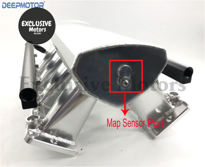 Low-Profile Intake Manifold with MAP Sensor Port, Fuel Rail, and 92mm Throttle Body for LS1, LS2, LS6