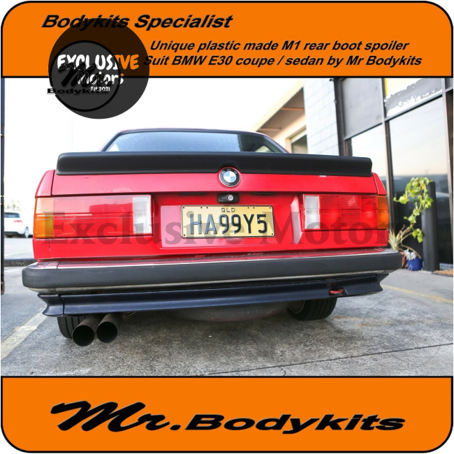  M1 Style Rear Boot Spoiler (Plastic) for BMW E30 Series Coupe/4 Door