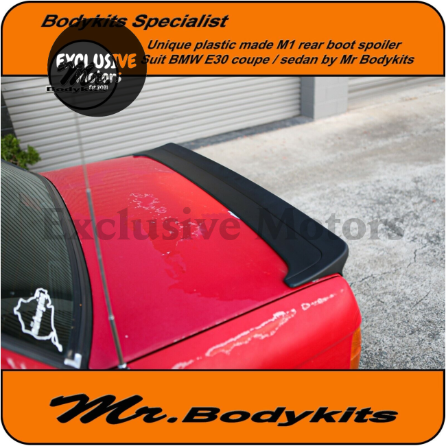  M1 Style Rear Boot Spoiler (Plastic) for BMW E30 Series Coupe/4 Door