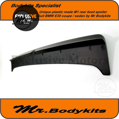  M1 Style Rear Boot Spoiler (Plastic) for BMW E30 Series Coupe/4 Door