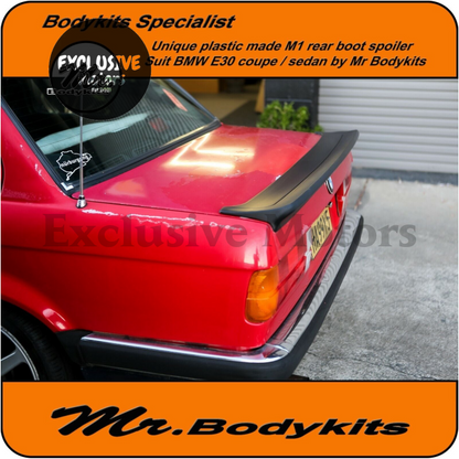  M1 Style Rear Boot Spoiler (Plastic) for BMW E30 Series Coupe/4 Door