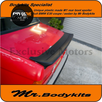  M1 Style Rear Boot Spoiler (Plastic) for BMW E30 Series Coupe/4 Door