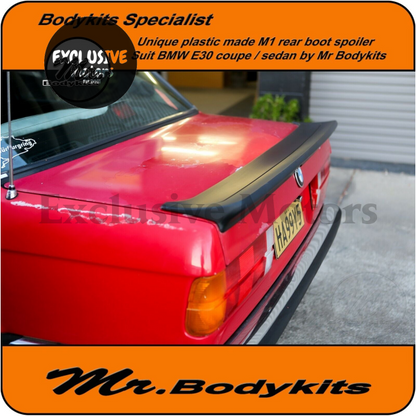  M1 Style Rear Boot Spoiler (Plastic) for BMW E30 Series Coupe/4 Door