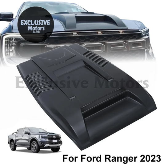 Matte Black Bonnet Scoop Hood Vent Cover Guard For Ford Ranger Next Gen T9 (2022-2023) - Wildtrak