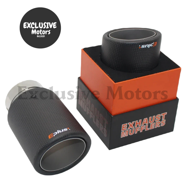 Matte Carbon Fiber Exhaust Tip For Universal Mufflers 63Mm