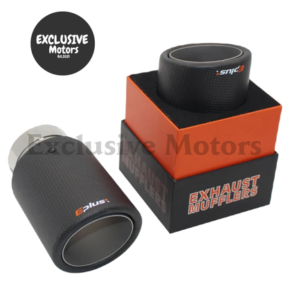 Matte Carbon Fiber Exhaust Tip For Universal Mufflers 63Mm