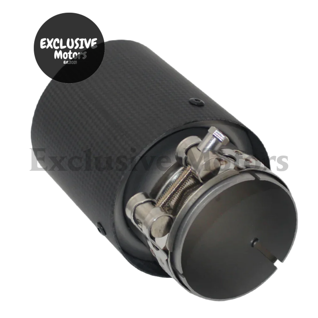 Matte Carbon Fiber Exhaust Tip For Universal Mufflers 63Mm