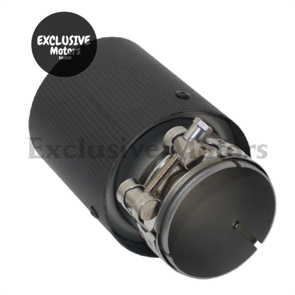 Matte Carbon Fiber Exhaust Tip For Universal Mufflers 63Mm