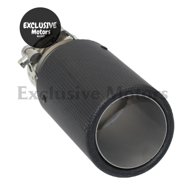 Matte Carbon Fiber Exhaust Tip For Universal Mufflers 63Mm