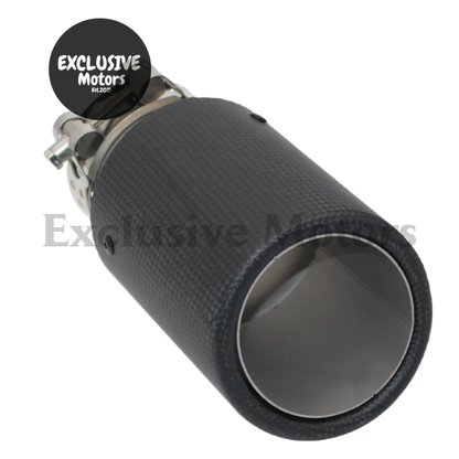 Matte Carbon Fiber Exhaust Tip For Universal Mufflers 63Mm