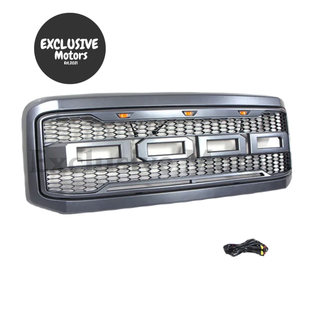 Mesh Front Racing Grille With Led Light For Ford F250/F350 2005-2007