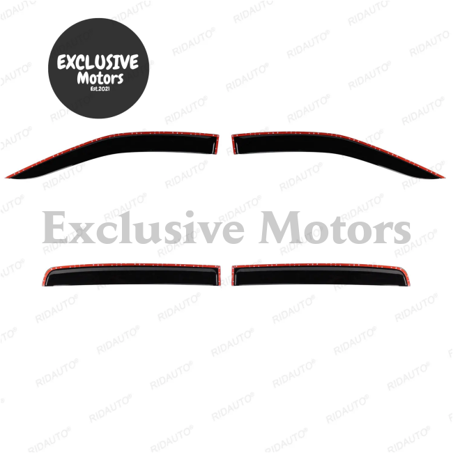 Black Side Door Visor Window Deflectors (Rain Guard) For 2022-2023 Next Gen Ford Ranger Raptor