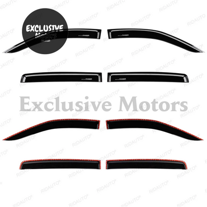 Black Side Door Visor Window Deflectors (Rain Guard) For 2022-2023 Next Gen Ford Ranger Raptor