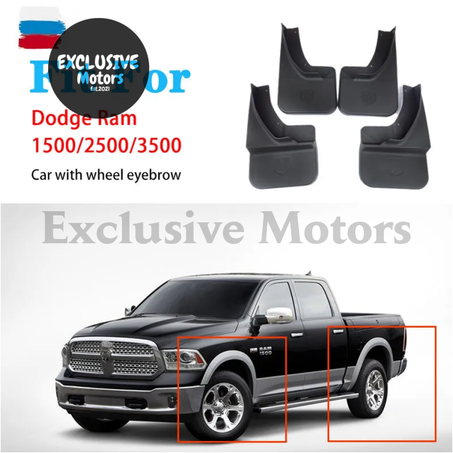 Mud Guards Flaps For Dodge Ram 1500 2500 3500 (2009-2018) - Front & Rear 4Pcs