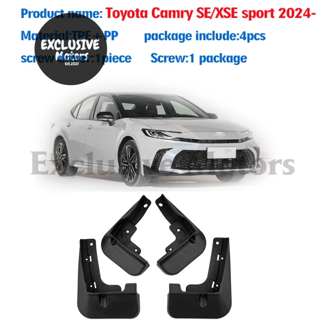 Mudguard Fender Flaps For Toyota Camry Xe Xse Le (2024-2025) - Front & Rear 4Pcs