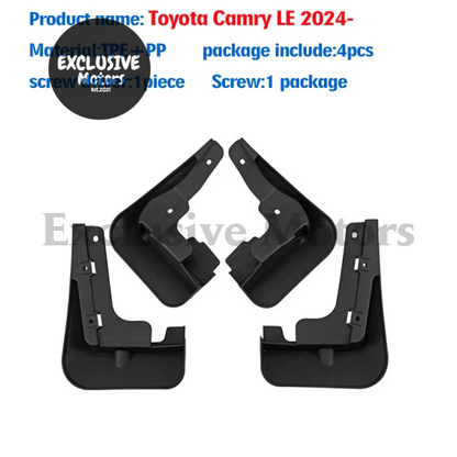 Mudguard Fender Flaps For Toyota Camry Xe Xse Le (2024-2025) - Front & Rear 4Pcs