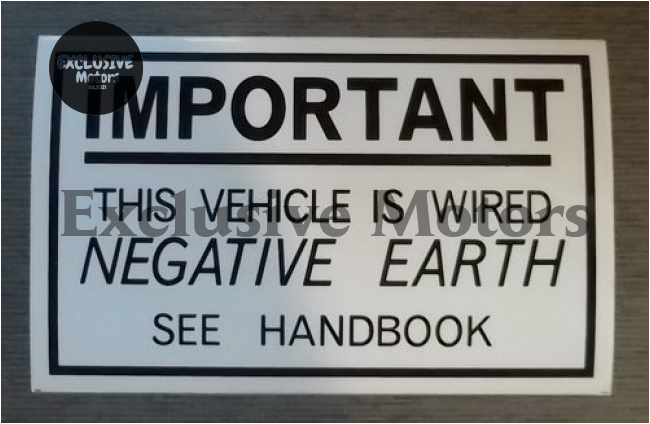 Negative Earth Sticker