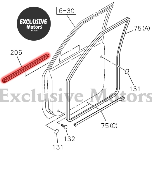 Outer Door Belt Line Weatherstrip Seal for 2012-2018 Isuzu D-MAX Double Cab 