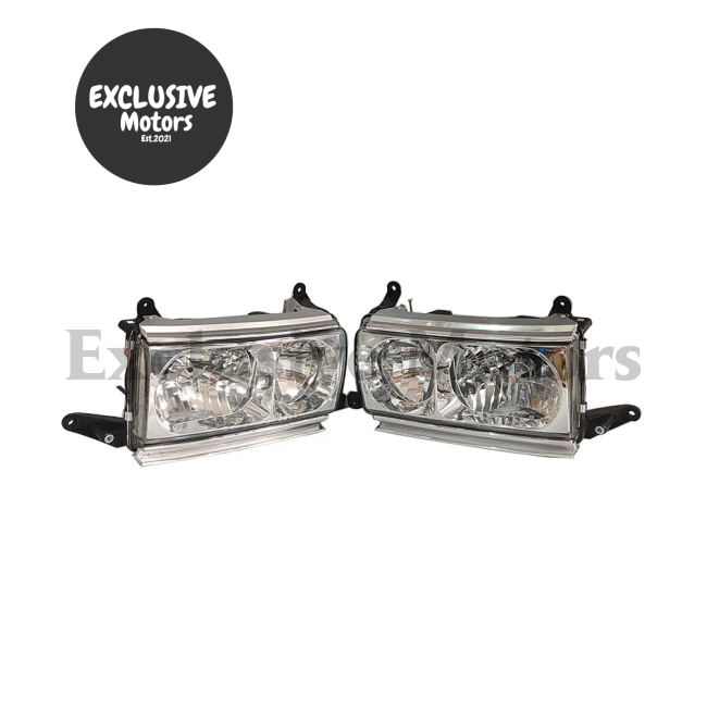 Pair Of Crystal Headlights For Toyota Land Cruiser Lc80/Fj80/Hdj80/Fzj80 (1991-1994)