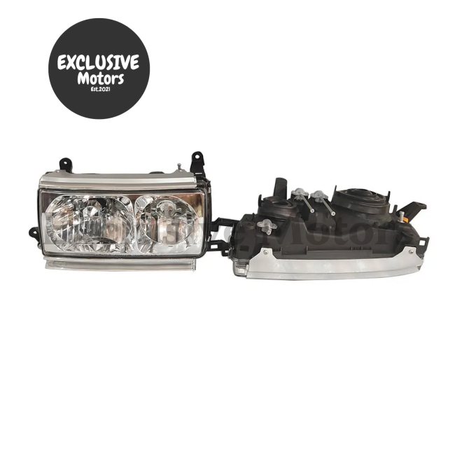 Pair Of Crystal Headlights For Toyota Land Cruiser Lc80/Fj80/Hdj80/Fzj80 (1991-1994)