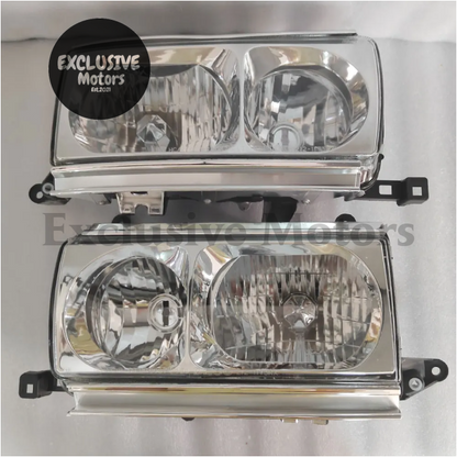 Pair Of Crystal Headlights For Toyota Land Cruiser Lc80/Fj80/Hdj80/Fzj80 (1991-1994)