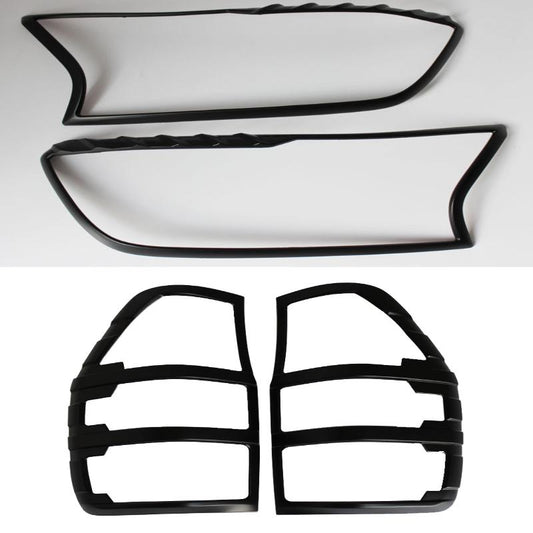 Headlight & Taillight Covers for Ford Ranger PX2 PX3 (2016-2021) Matte Black
