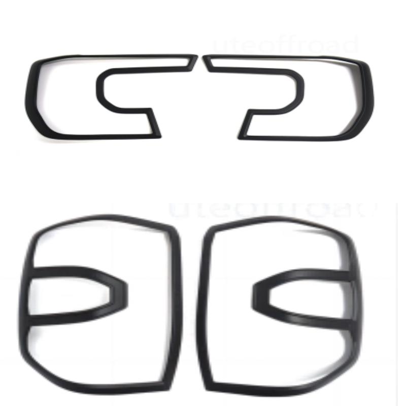 Headlight & Taillight Covers for Ford Ranger (2022-2023) Matte Black