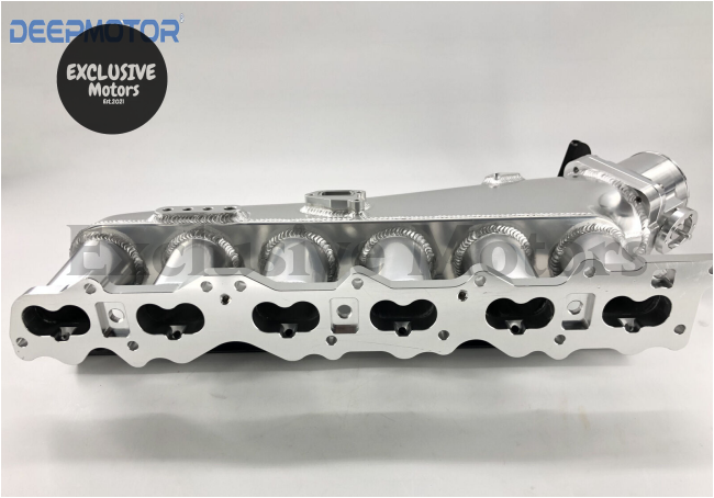 RB25 RB25DET Billet Intake Manifold with Fuel Rail, Throttle Body Set, and Control Cable