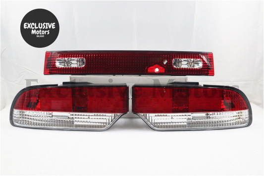 Red LED Tail Lights + Center Piece Lamp for Nissan 240SX S13