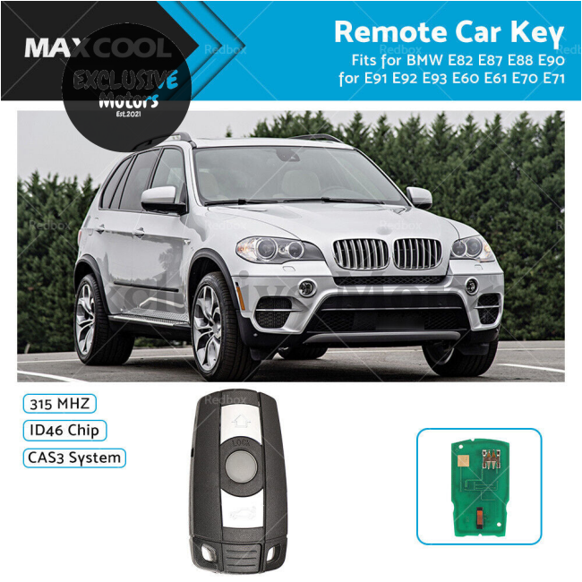 Remote Control Car Key Fob for BMW 1/3/5 X5 X6 Series Replacement Key