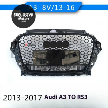 Rs3 Style Honeycomb Front Grille For Audi A3 (2013-2016)