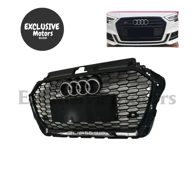 Rs3 Style Honeycomb Front Grille For Audi A3 (2017-2020)