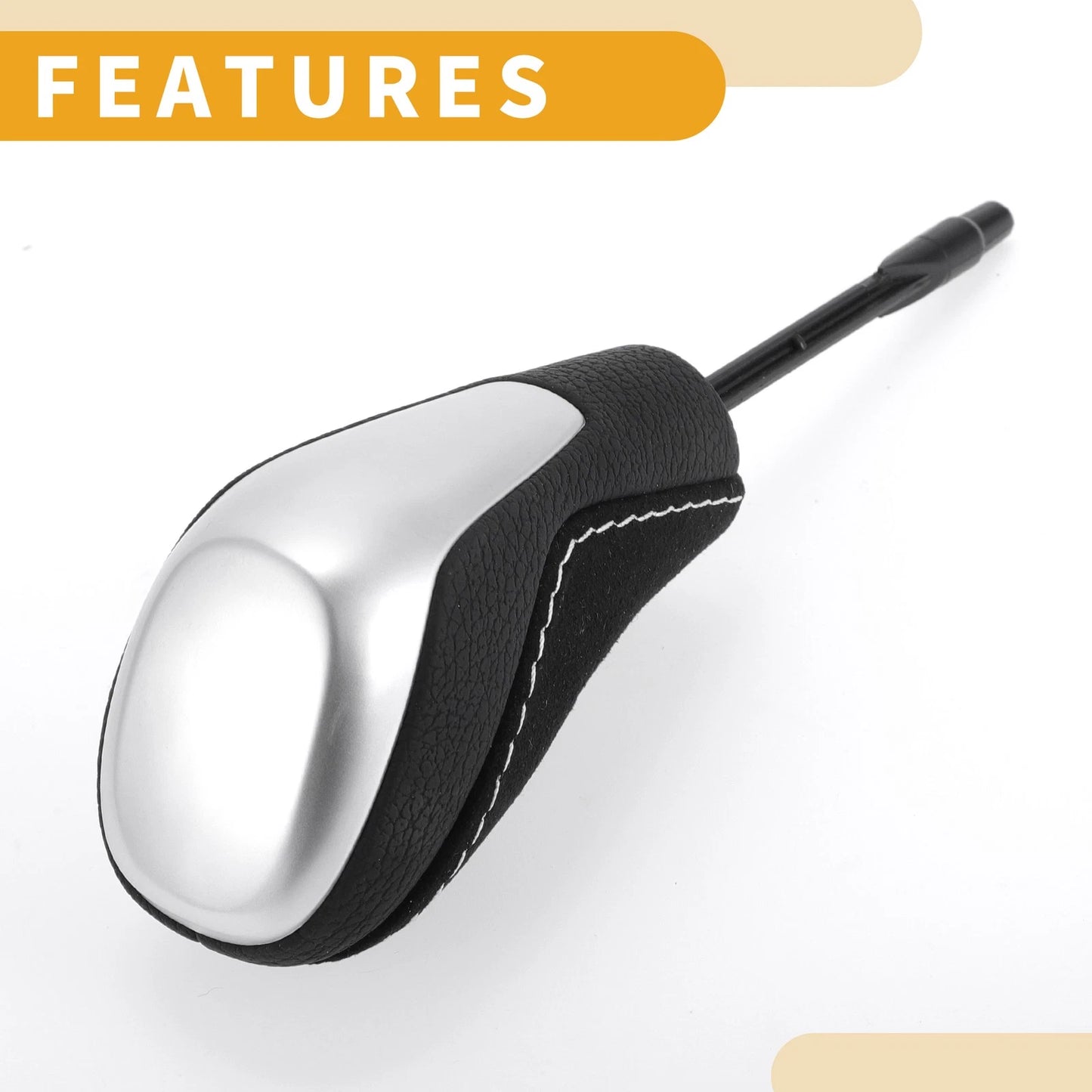 Automatic Gear Shifter Knob for BMW 318i (1997-1998) - Plastic Faux Leather Black