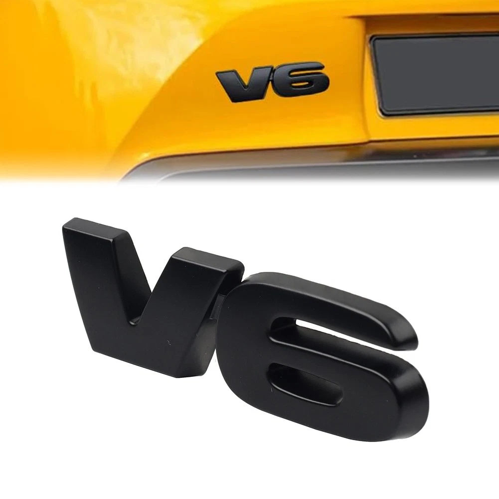 V6 Universal Metal Logo Emblem Badge for Car Fender Trunk Engine (No Y ...