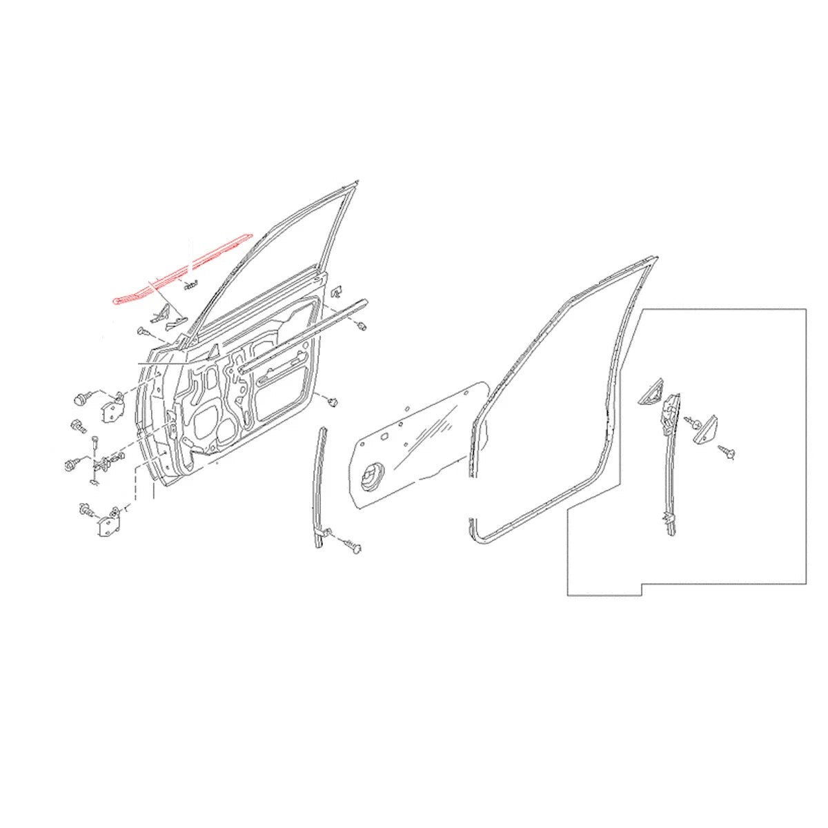 Front Door Belt Moulding for Nissan Datsun Sentra Sunny Sedan 1982-1986