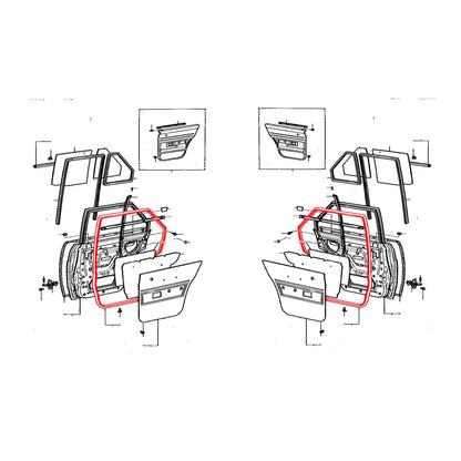 Rear Door Weatherstrip for Toyota Corolla Sedan 1979-1987