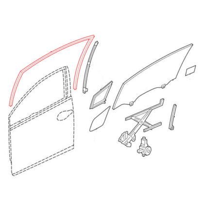 Front Rear Door Glass Run Channel for Honda Civic 4D 2012-2015
