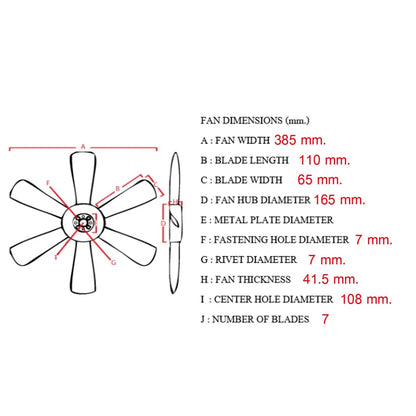 Engine Cooling Fan Blade for Toyota Hilux 1972-1978