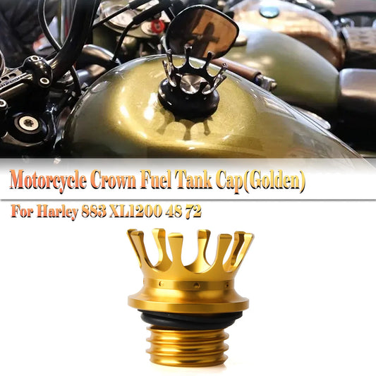 1 x Gold Gas Cap Cover for Harley Softail, Dyna, Road King