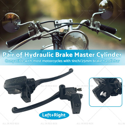 1" 25mm Pair Hydraulic Brake Clutch Master Cylinder Lever for Motorcycle