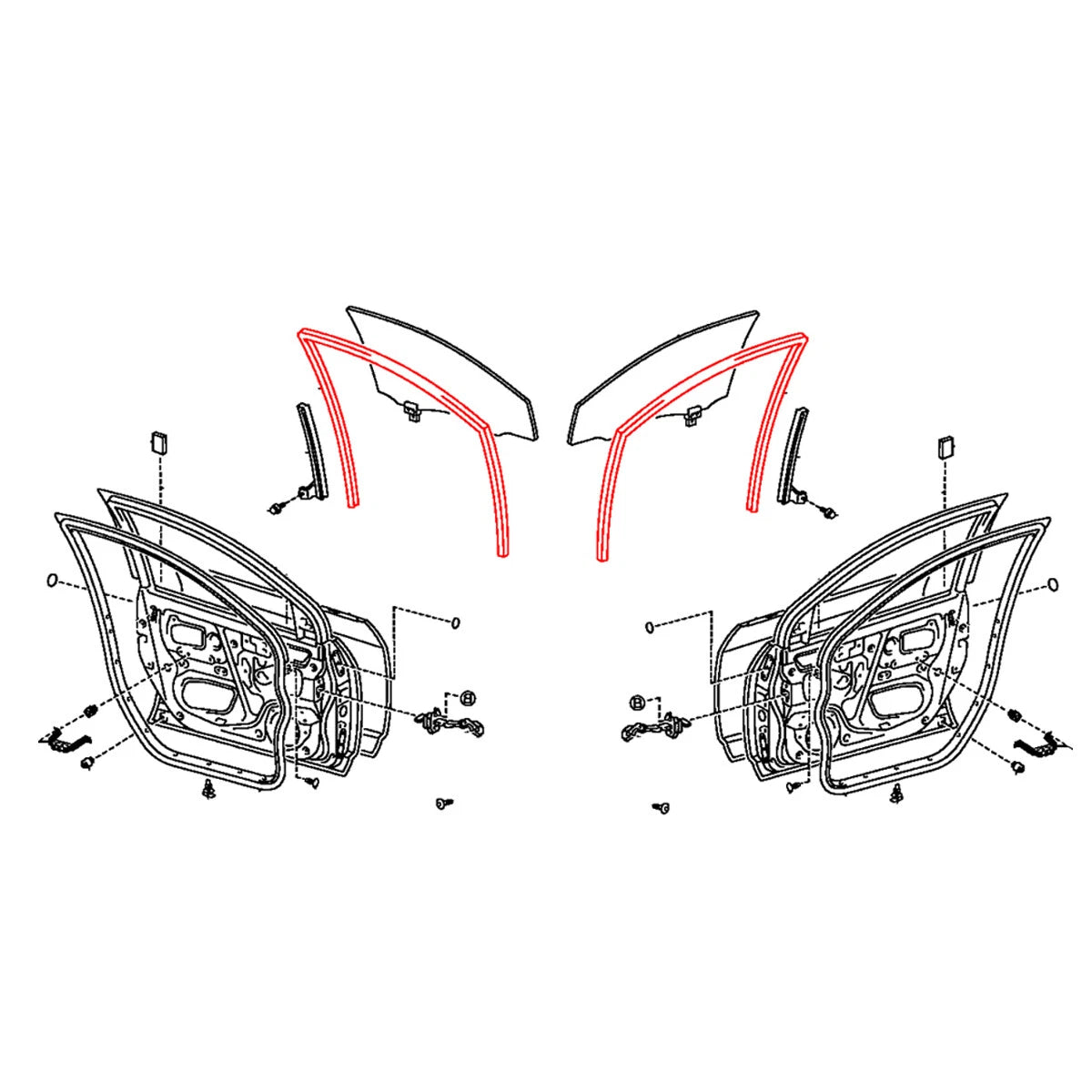Front Door Glass Run Channel for Toyota Corolla Altis 2000-2008
