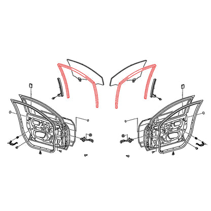 Front Door Glass Run Channel for Toyota Corolla Altis 2000-2008