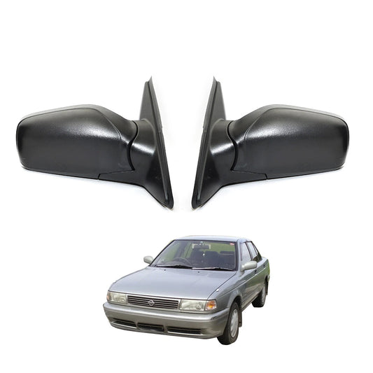 Black Door Mirror Set for Nissan Datsun Sunny Sentra B13 1990-1993