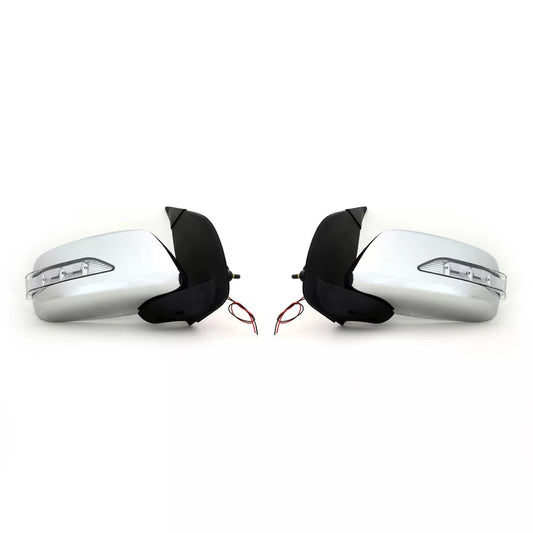 Chrome Manual Door Mirrors LED for Nissan D40 Navara Pathfinder 2005-2014