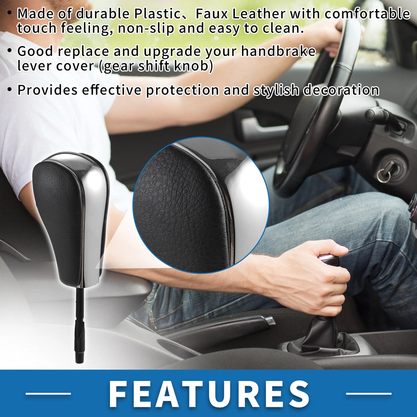 Automatic Gear Shifter Knob for BMW 1 Series E81 2006-2011 Faux Leather Chrome