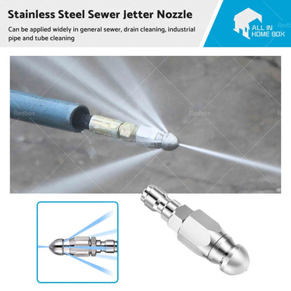 1 Pcs Sewer Jetter Nozzle for Pressure Washer 1/4" Connect