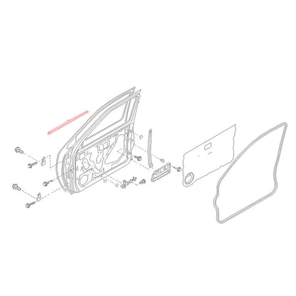 FR Door Belt Moulding Outer for Nissan Navara D22 NP300